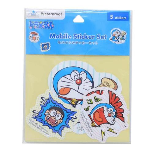 ドラえもん ダイカットシール モバイルステッカーセット 5枚セット ダイナミック 藤子F不二雄 アニメキャラクター グッズ メール便可