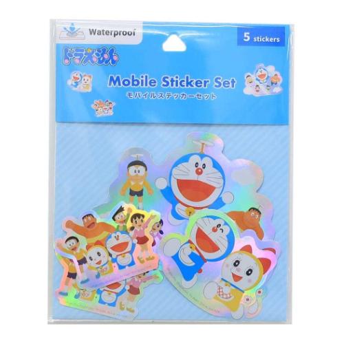 ドラえもん ダイカットシール モバイルステッカーセット 5枚セット ともだち 藤子F不二雄 アニメキャラクター グッズ メール便可