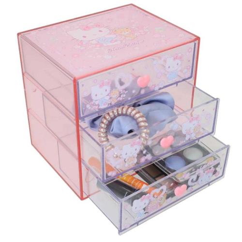 ハローキティ 卓上収納 3段チェスト サンリオ キャラクター グッズの