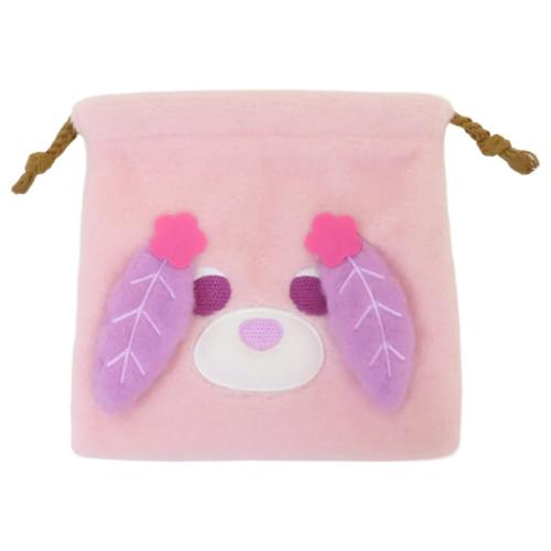 お茶犬 巾着袋 フェイス巾着 きんちゃくポーチ ふわふわシリーズ ハナ キャラクター グッズ メール便可