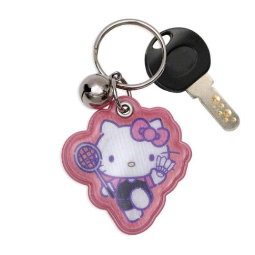 ハローキティ キーリング 自転車キーホルダー 部活シリーズ バドミントン部 サンリオ キャラクター グッズ メール便可