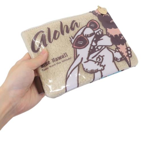 リロ＆スティッチ コスメポーチ もこもこビニールフラットポーチ アロハ ディズニー キャラクター グッズ メール便可