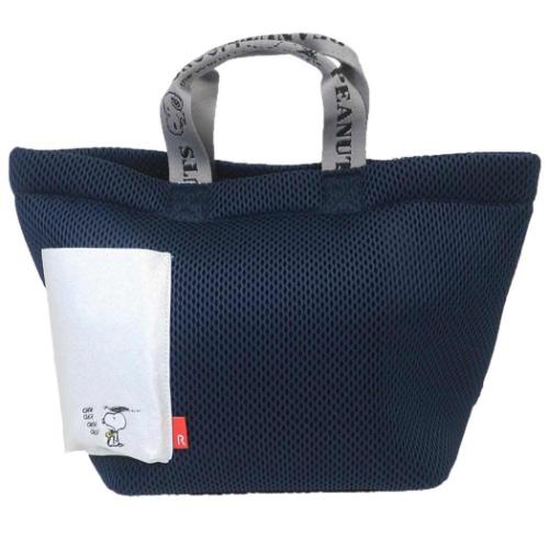 スヌーピー ハンドバッグ IP デリ wafer ウエッファ Peanuts-0K メッシュ生地ミニバッグ NAVY ピーナッツ キャラクター グッズ