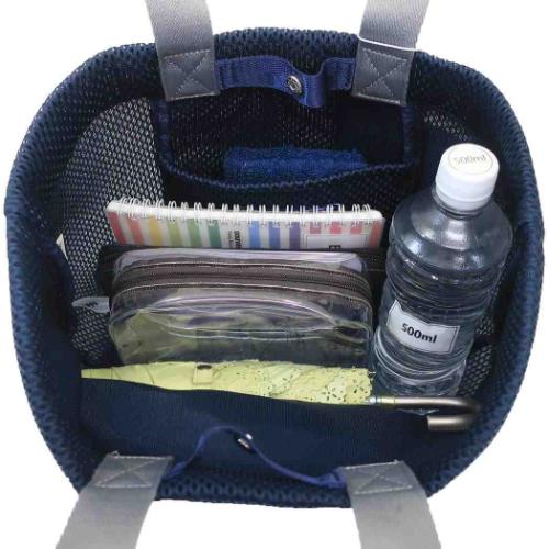 スヌーピー ハンドバッグ IP デリ wafer ウエッファ Peanuts-0K メッシュ生地ミニバッグ NAVY ピーナッツ キャラクター グッズ