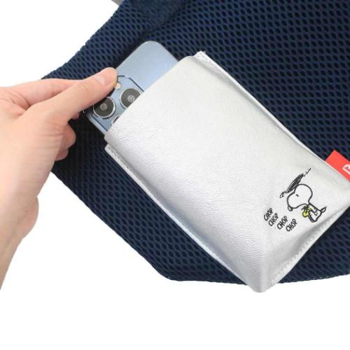 スヌーピー ハンドバッグ IP デリ wafer ウエッファ Peanuts-0K メッシュ生地ミニバッグ NAVY ピーナッツ キャラクター グッズ