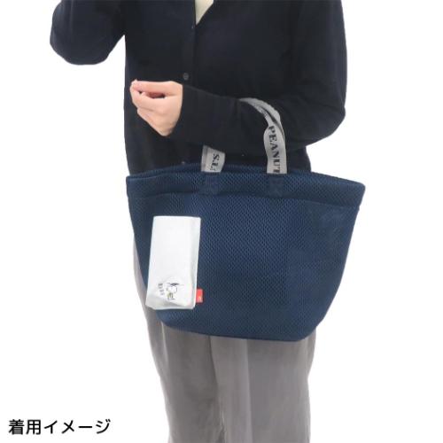 スヌーピー ハンドバッグ IP デリ wafer ウエッファ Peanuts-0K メッシュ生地ミニバッグ NAVY ピーナッツ キャラクター グッズ