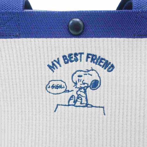 スヌーピー ハンドバッグ IP デリ ルフル Peanuts-0H ニット調編み生地ミニバッグ NAVY ピーナッツ キャラクター グッズ
