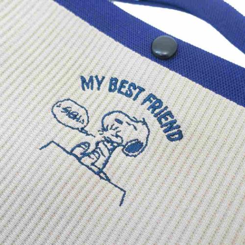 スヌーピー ショルダーバッグ IP BR ルフル Peanuts-0H ニット調編み生地ミニショルダー NAVY ピーナッツ キャラクター グッズ