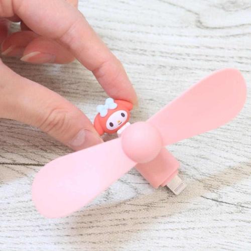 マイメロディ 携帯用扇風機 コネクタ付きミニクールファン Lightning サンリオ キャラクター グッズ メール便可