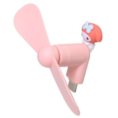 マイメロディ 携帯用扇風機 コネクタ付きミニクールファン USB Type-C サンリオ キャラクター グッズ メール便可