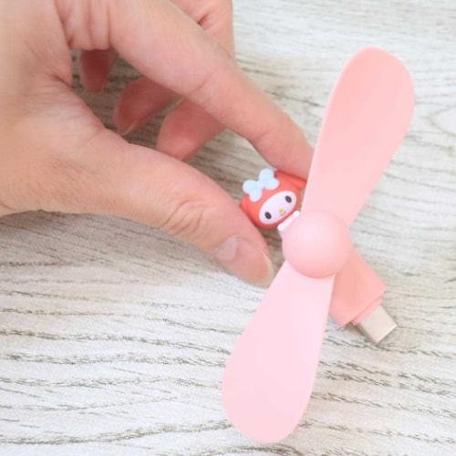 マイメロディ 携帯用扇風機 コネクタ付きミニクールファン USB Type-C サンリオ キャラクター グッズ メール便可