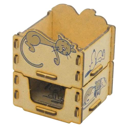 スヌーピー 卓上収納 組み立て木箱2段 スヌーピー＆ファーロン ピーナッツ キャラクター グッズ メール便可