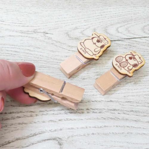 スヌーピー クリップ ウッドピンチ3個セット オラフ ピーナッツ キャラクター グッズ メール便可