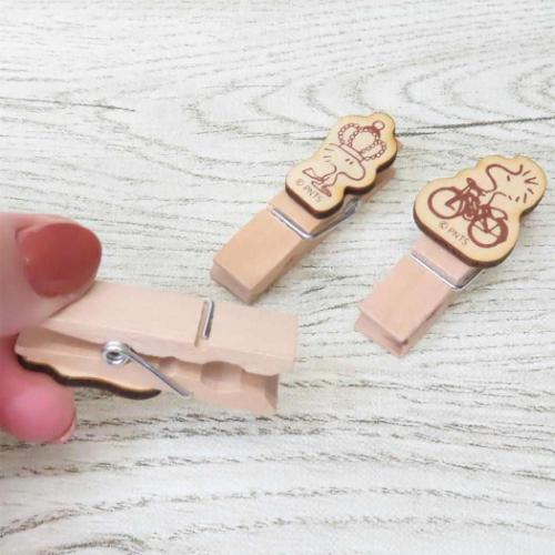 スヌーピー クリップ ウッドピンチ3個セット ウッドストック ピーナッツ キャラクター グッズ メール便可