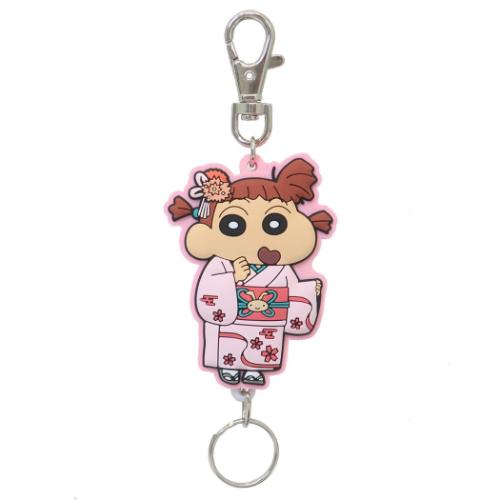 クレヨンしんちゃん キーリング ラバーリールキーホルダー 日本アートシリーズ ネネちゃん アニメキャラクター グッズ メール便可