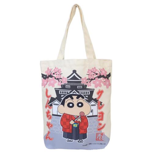 クレヨンしんちゃん 手提げかばん トートバッグ 日本アートシリーズ しんのすけ お城 アニメキャラクター グッズ メール便可