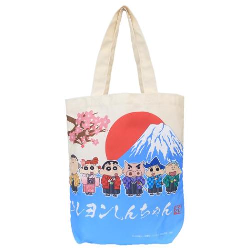 クレヨンしんちゃん 手提げかばん トートバッグ 日本アートシリーズ カスカベ防衛隊 富士山 アニメキャラクター グッズ メール便可