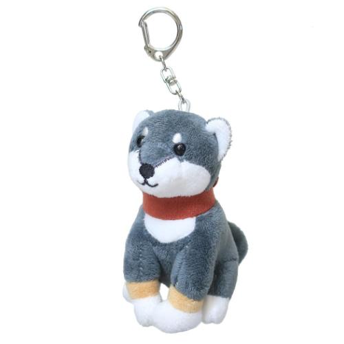 マスコット アニマルぬいぐるみキーチェーン くろまめ まめしば いぬ かわいい グッズ