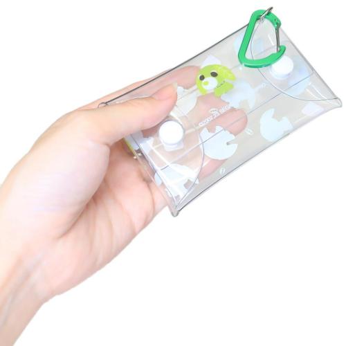 お茶犬 ミニポーチ クリアマルチケースS ベーシックシリーズ リョク キャラクター グッズ メール便可