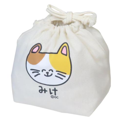 おえかきさん 巾着袋 キンチャク みけねこさん おもしろ雑貨 グッズ メール便可
