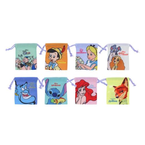 ディズニーキャラクター 巾着袋 ミニ巾着 全8種 8個入セット DC相関図 キャラクター グッズ