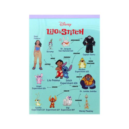 リロ＆スティッチ メモ帳 メモA6 DC相関図 ディズニー キャラクター グッズ メール便可
