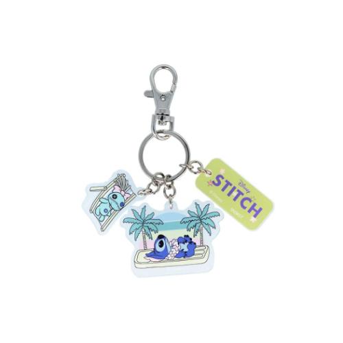 リロ＆スティッチ キーリング 3連アクリルキーホルダー イエロー ディズニー キャラクター グッズ メール便可