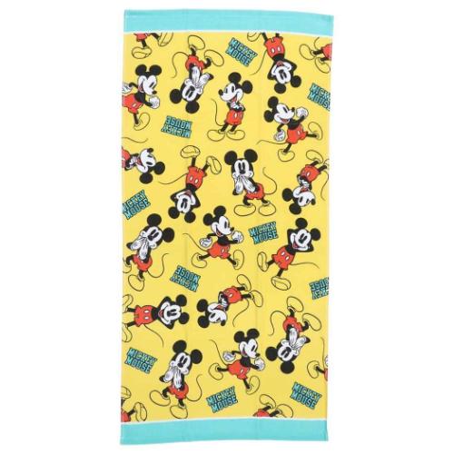 ミッキーマウス バスタオル プリントビッグタオル イエローポーズ ディズニー キャラクター グッズ メール便可