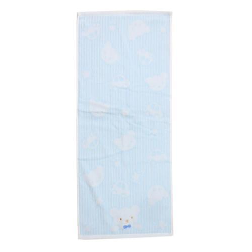 スクールベア フェイスタオル シャーリングロングタオル BLUE アニマル かわいい グッズ メール便可
