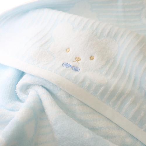 スクールベア フェイスタオル シャーリングロングタオル BLUE アニマル かわいい グッズ メール便可