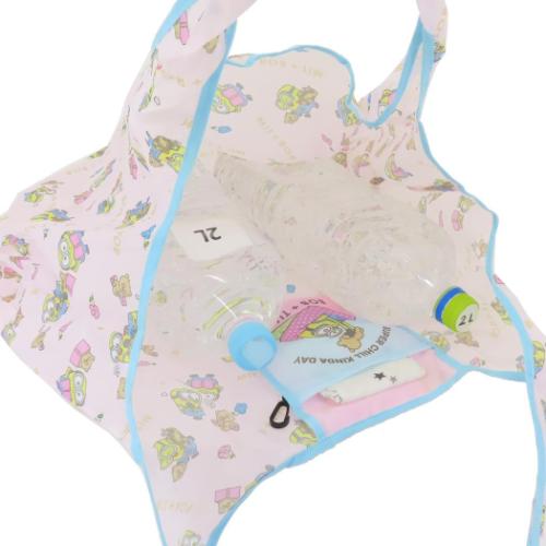 ミニオンズ ショッピングバッグ ポケット付きエコバッグ ピンク ユニバーサル映画 キャラクター グッズ メール便可