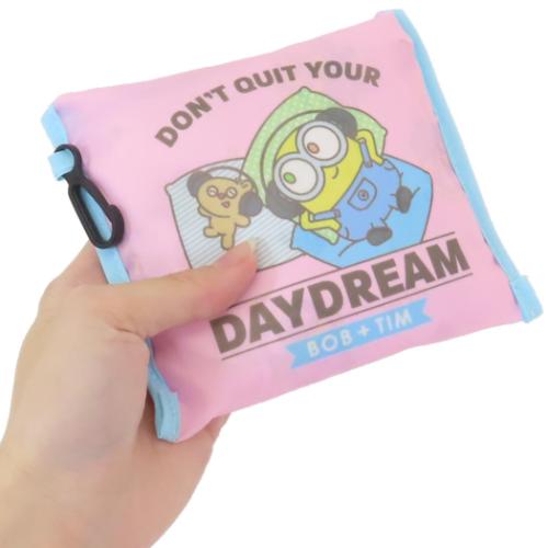 ミニオンズ ショッピングバッグ ポケット付きエコバッグ ピンク ユニバーサル映画 キャラクター グッズ メール便可