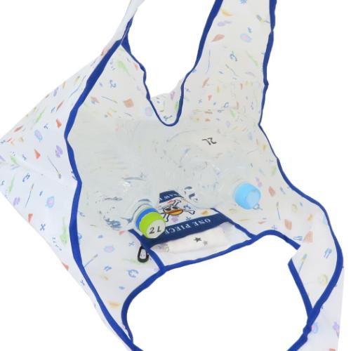 ワンピース ショッピングバッグ ポケット付きエコバッグ ホワイト 少年ジャンプ アニメキャラクター グッズ メール便可