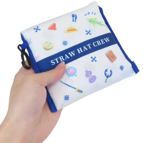 ワンピース ショッピングバッグ ポケット付きエコバッグ ホワイト 少年ジャンプ アニメキャラクター グッズ メール便可