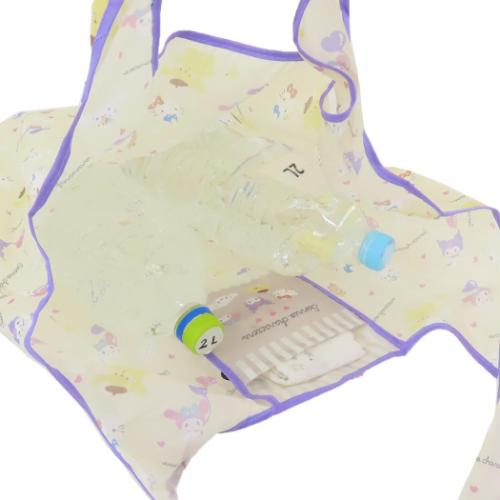 サンリオキャラクターズ ショッピングバッグ ポケット付きエコバッグ アイボリー サンリオ キャラクター グッズ メール便可