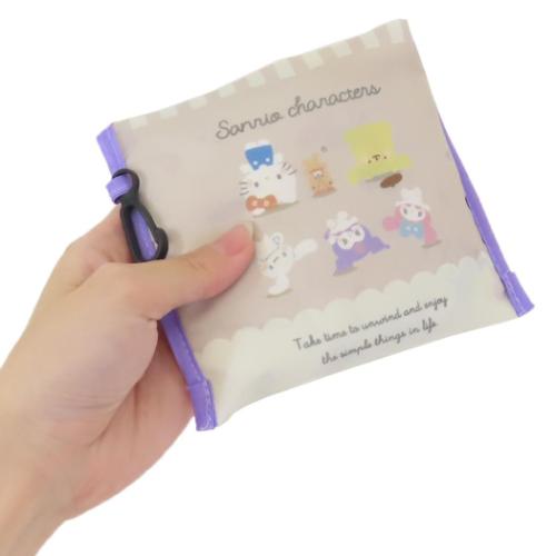 サンリオキャラクターズ ショッピングバッグ ポケット付きエコバッグ アイボリー サンリオ キャラクター グッズ メール便可