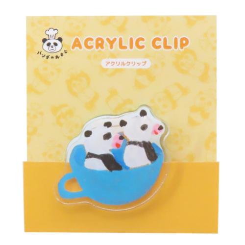 パンダのおさじ クリップ ダイカットアクリルクリップ パンダのおさじとフライパンダ カップ 絵本キャラクター グッズ メール便可