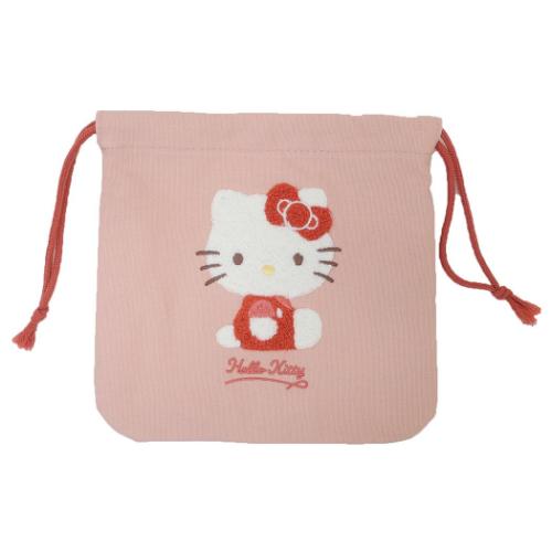 ハローキティ きんちゃく サガラ刺繍巾着ポーチ サンリオ キャラクター グッズ メール便可