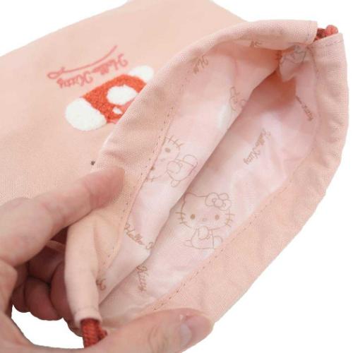 ハローキティ きんちゃく サガラ刺繍巾着ポーチ サンリオ キャラクター グッズ メール便可