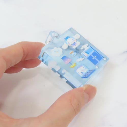 シナモロール キーチェーン パッケージ風ミニチュアキーホルダー サンリオ キャラクター グッズ メール便可