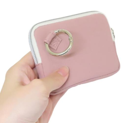 スヌーピー ミニポーチ カラビナ付きフラットポーチ ワッペン チャーリーブラウン ピーナッツ キャラクター グッズ メール便可