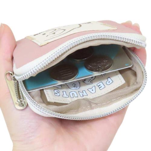 スヌーピー ミニポーチ カラビナ付きフラットポーチ ワッペン チャーリーブラウン ピーナッツ キャラクター グッズ メール便可