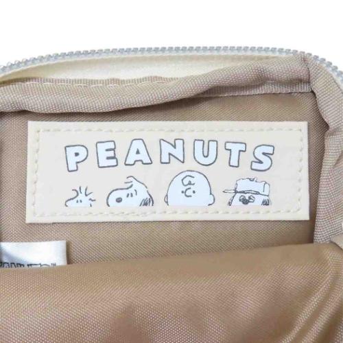 スヌーピー ミニポーチ カラビナ付きフラットポーチ ワッペン チャーリーブラウン ピーナッツ キャラクター グッズ メール便可