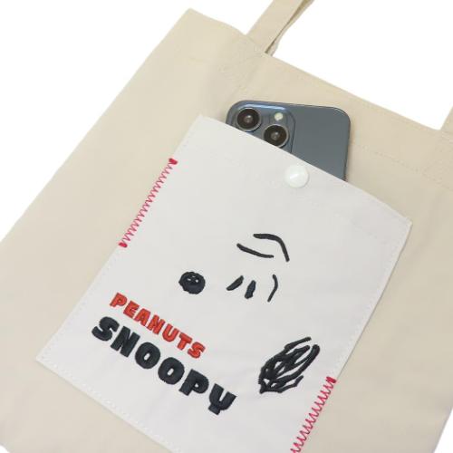 スヌーピー 手提げかばん お出かけトート ワッペン ピーナッツ キャラクター グッズ メール便可