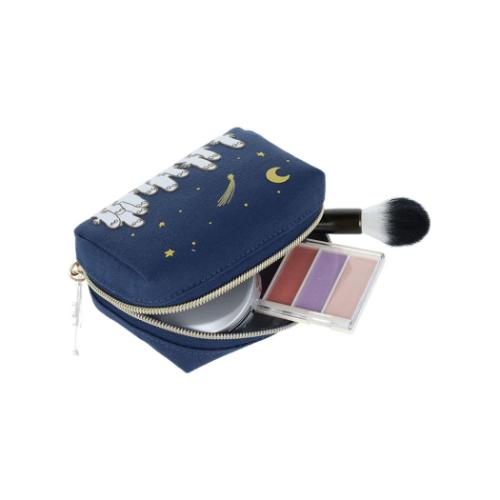 ムーミン コスメポーチ パフプリントミニポーチ ニョロニョロ ネイビーブルー 北欧 キャラクター グッズ