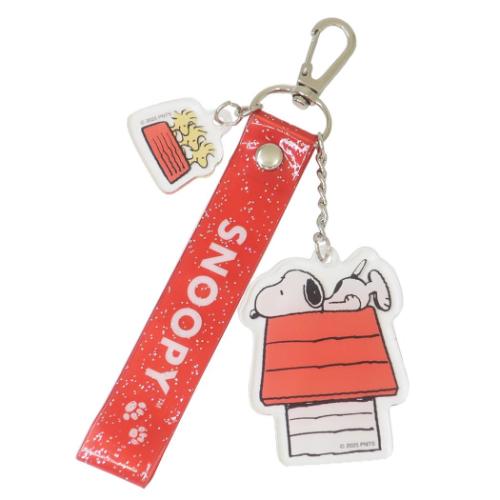 スヌーピー キーリング ラメタグキーホルダー レッド ピーナッツ キャラクター グッズ メール便可