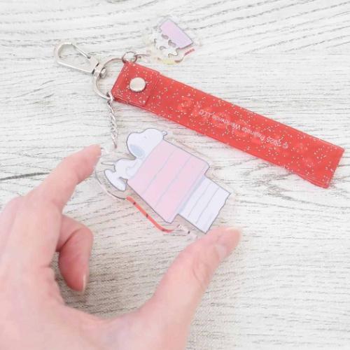 スヌーピー キーリング ラメタグキーホルダー レッド ピーナッツ キャラクター グッズ メール便可