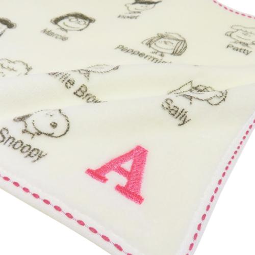 スヌーピー ミニタオル イニシャルミニタオル A ピーナッツ キャラクター グッズ メール便可