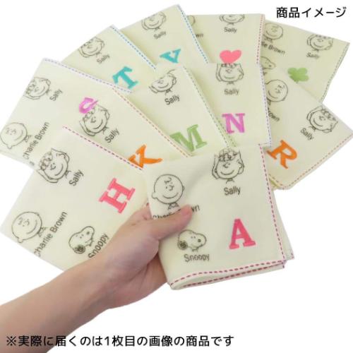 スヌーピー ミニタオル イニシャルミニタオル M ピーナッツ キャラクター グッズ メール便可