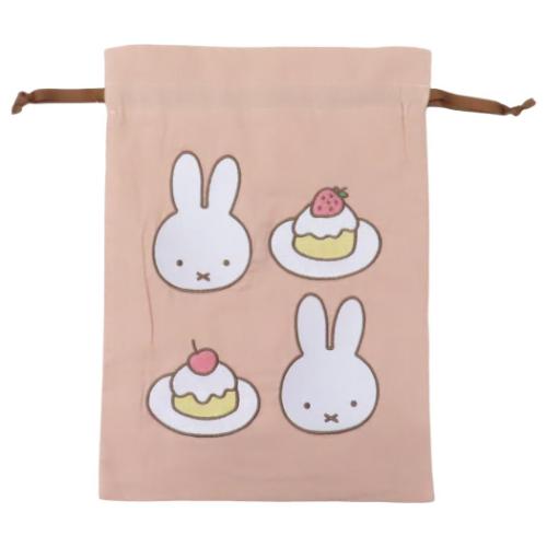 ミッフィー 巾着袋 刺繍巾着 きんちゃくポーチ ケーキ ディックブルーナ 絵本キャラクター グッズ メール便可